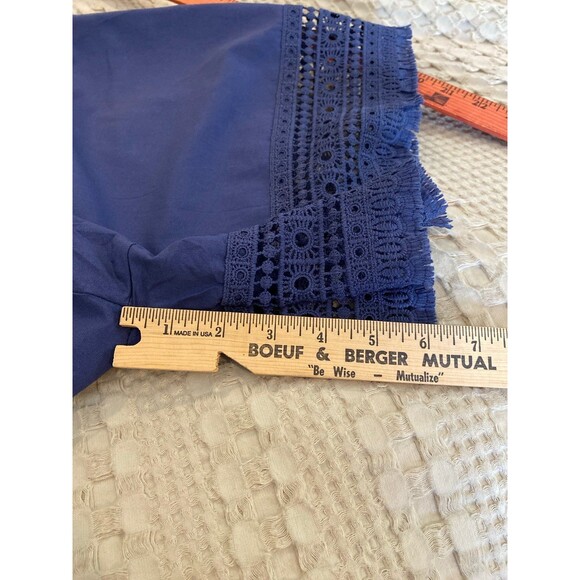 Boho Shorts Lace Trim Plus Size XL Navy Wide Elastic Waist Bohemian Hippie Gypsy - Picture 12 of 12